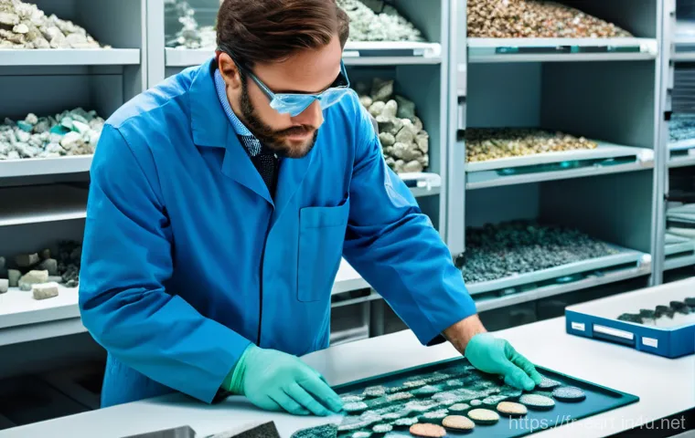 지구과학자 경력 개발 전략 - "A focused geoscientist, depicted as a young professional in smart-casual attire, sitting in a conte...