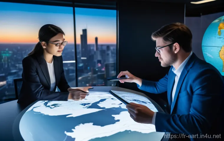 지구과학자 해외 연구기관 연수 - **Prompt:** A female geoscientist, in her late 20s, with a determined yet awestruck expression, stan...