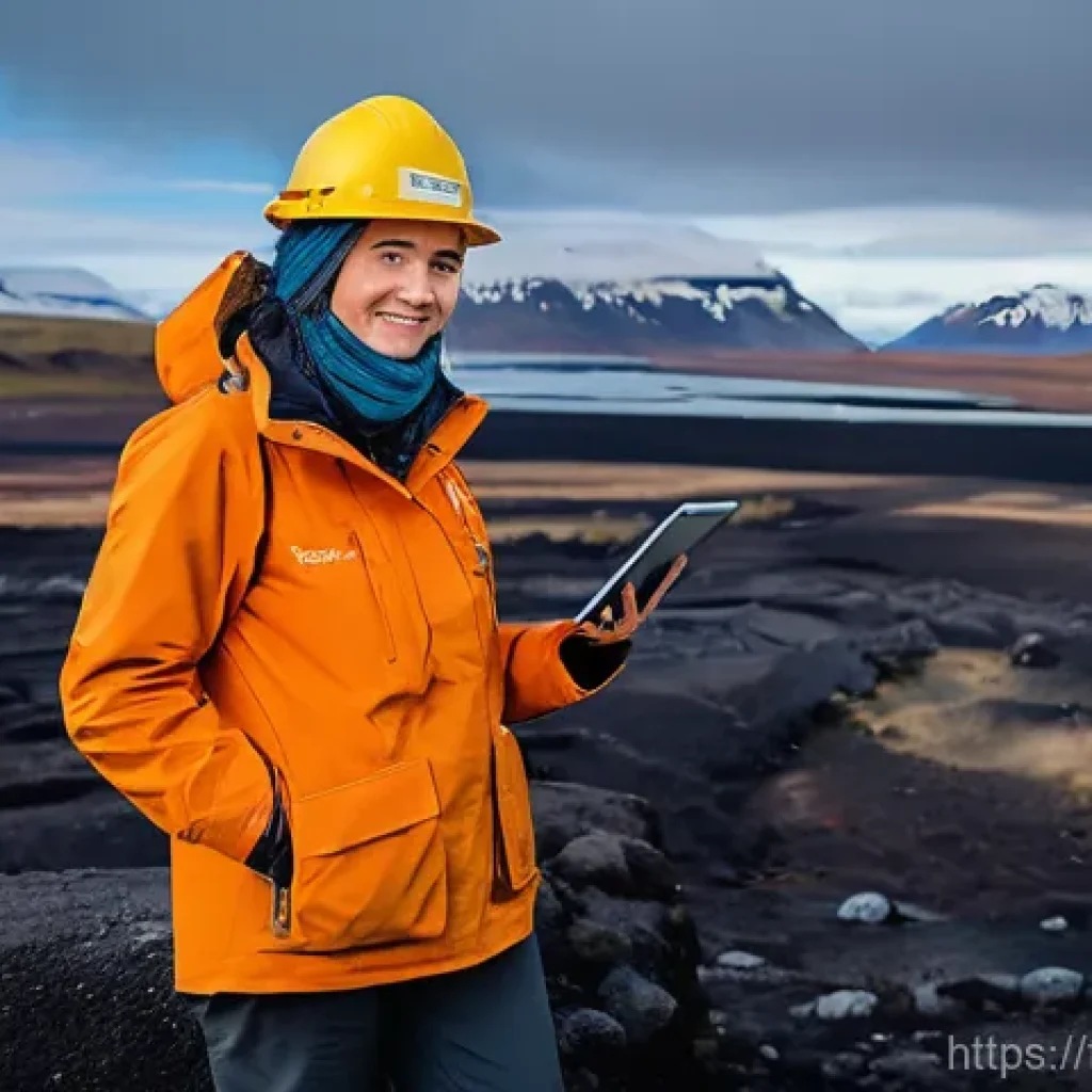 지구과학자 해외 취업 기회 - **Prompt 1: Geoscientist in Icelandic Geothermal Landscape**
    "A confident female geoscientist, i...