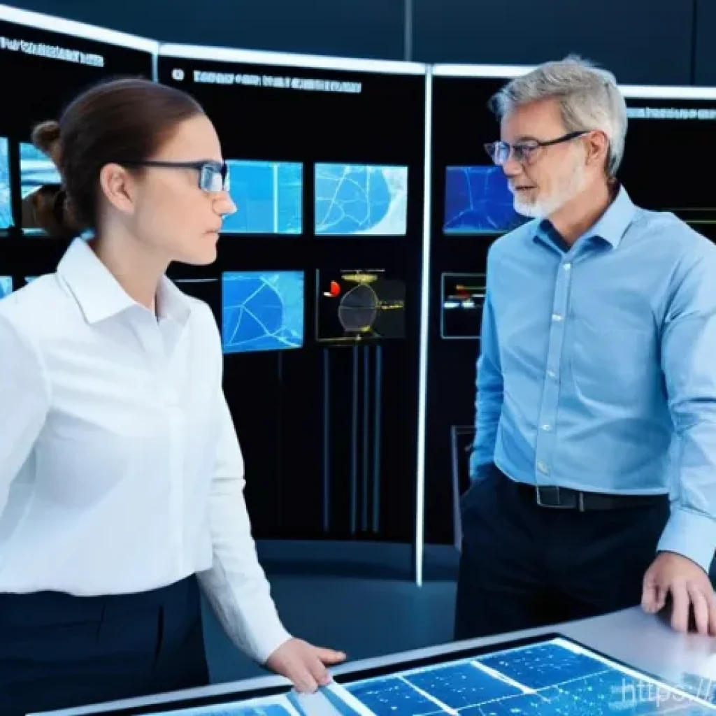 지구과학자 면접 질문 및 답변 준비 - **Prompt:** A diverse group of professional geoscientists, including men and women of various ages, ...