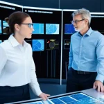 지구과학자 면접 질문 및 답변 준비 - **Prompt:** A diverse group of professional geoscientists, including men and women of various ages, ...