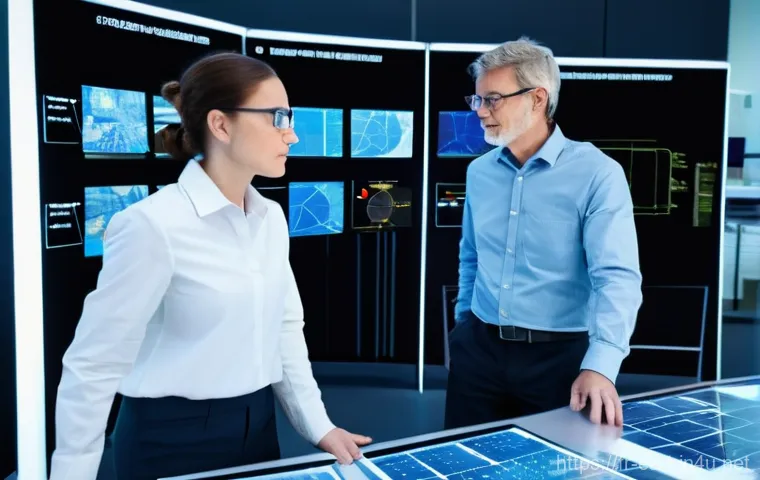 지구과학자 면접 질문 및 답변 준비 - **Prompt:** A diverse group of professional geoscientists, including men and women of various ages, ...