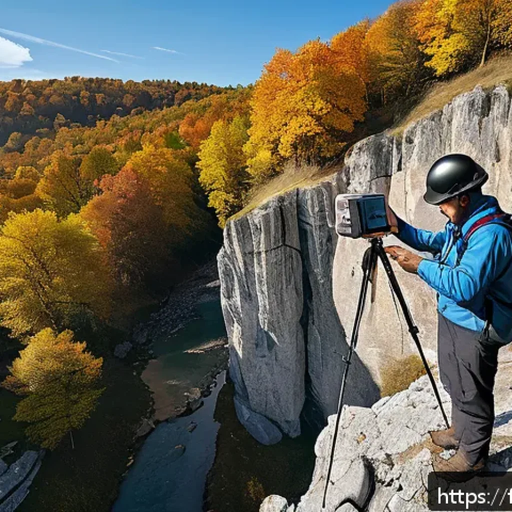 지구과학자 직무별 업무 차이 - A detailed outdoor scene of a geologist conducting fieldwork in a rugged French countryside landscap...