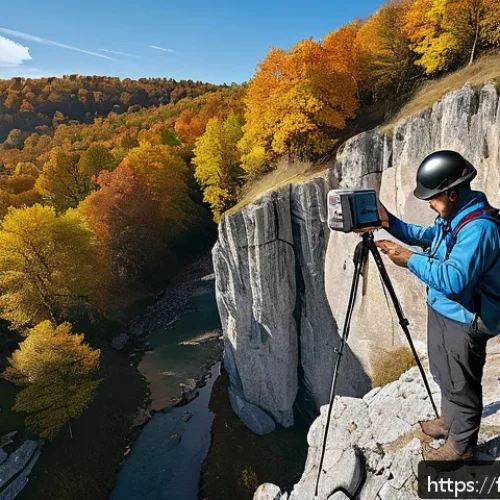 Home 33 지구과학자 직무별 업무 차이 - A detailed outdoor scene of a geologist conducting fieldwork in a rugged French countryside landscap...